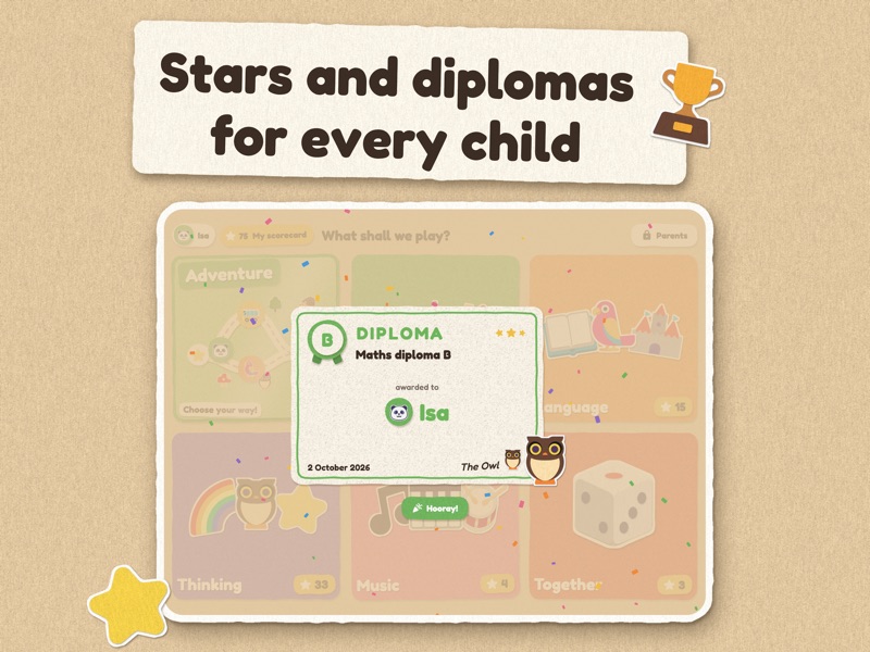 Stars and diplomas: the owl hands out the Maths diploma B